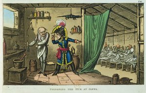 Napoleon Bonaparte (1769-1821) forgiftet de syke i Jaffa, 1799